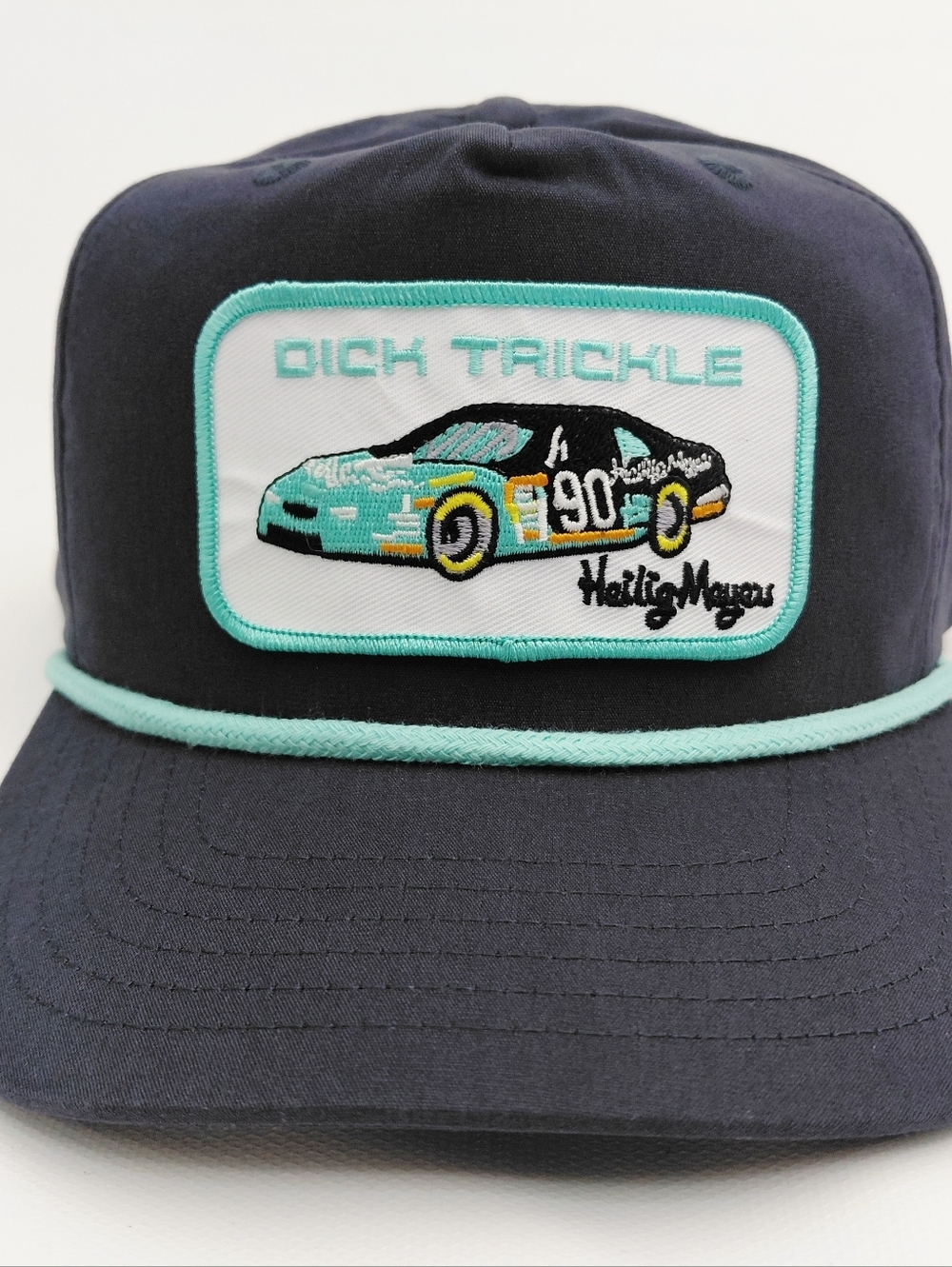 Dick Trickle #90 Embroidered Patch Curved Bill Trucker Mesh Snapback  Rope Hat